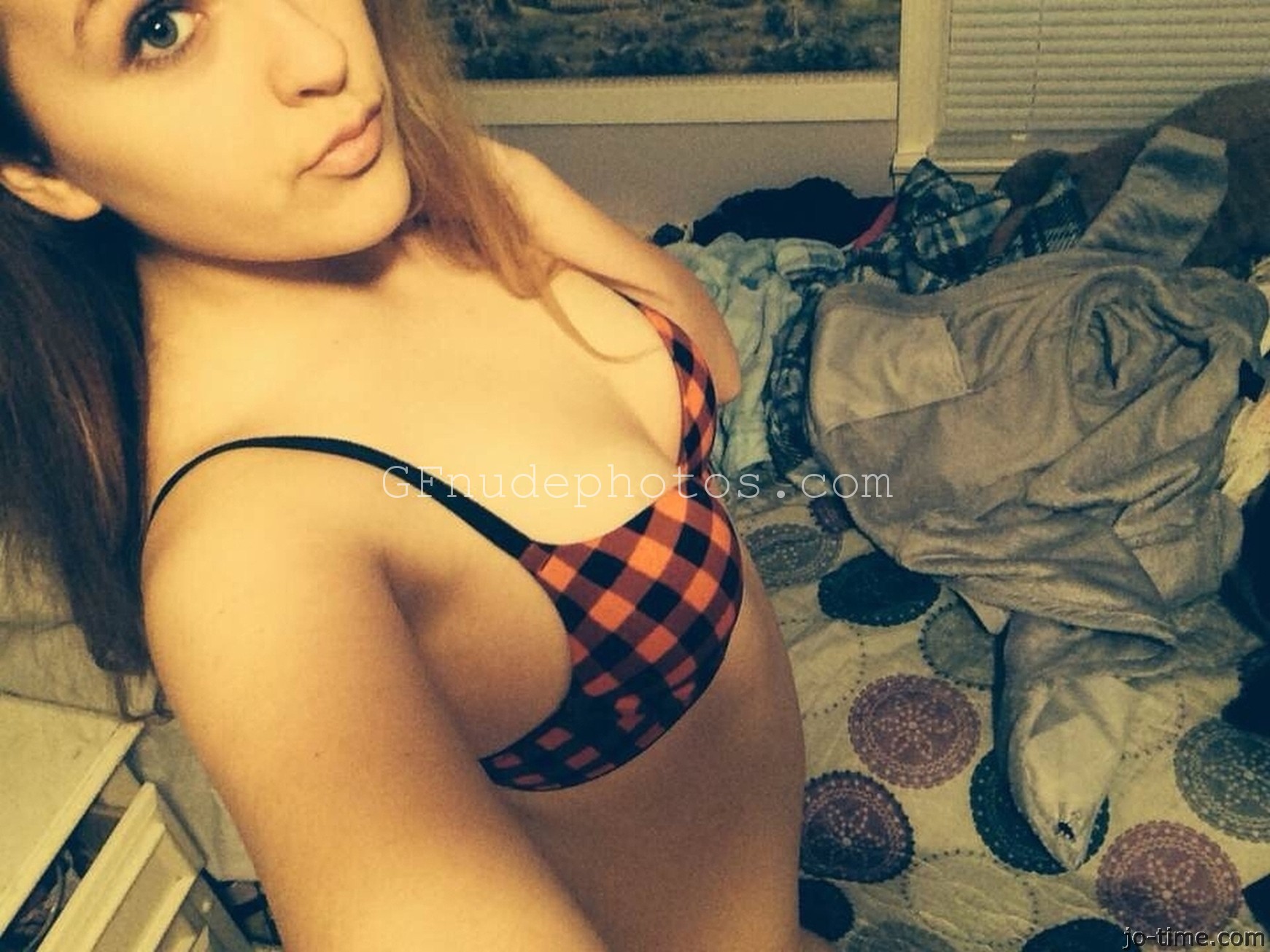 blonde milf selfie tits out masturbate sex photo